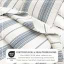Great Bay Home Striped Quilt Set - 3-Piece Full/Queen Size Farmhouse Bedding Set - Lightweight, All-Season, Reversible Bedspread (White/Navy)