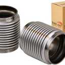 SUISFLXGRO 3.0" ID Exhaust Flex Bellows, 100% Stainless SS304, 4.0" LONG Flex Joints & Connectors