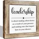 Leadership Quote Decorative Wooden Box Sign, Leader Gifts Appreciation Gift for Leader Boss Men Women, Decorative Inspirational Leader Quote, Home Office Decor