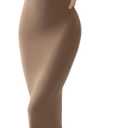 PUMIEY Women's Square Neck Long Sleeve Maxi Dress Ribbed Bodycon Dresses for Women Soft Lounge Dress (Medium, Hazelnut)