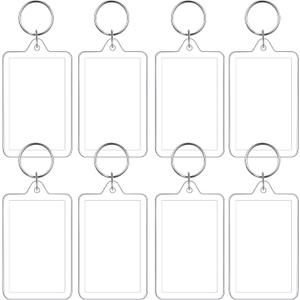 Yaomiao Acrylic Photo Frame Keychain Holder Photo Picture Insert Blank Keyring for DIY Craft (2 x 3 Inch)