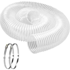 Heavy PVC Dust Collection Hose 6" x 10', Puncture Resistant PVC Dust Collection Hose with Carbon Steel Wire Coil for Woodworking, Workshops, Dust Collectors