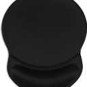 ITNRSIIET Ergonomic Mouse Pad with Gel Wrist Rest Support Gaming Small Wrist Rest Smooth Surface Non-Slip PU Base Comfortable Office Supplies Pain Relief, 8.7 x 7.2 inches, Black