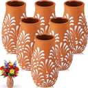 6 Pcs Cantaritos De Barro Mexicanos Mexican Terracotta Vases Floreros Jarritos De Barro Mexicanos Talavera Handpainted Clay Vase Tequila Margaritas Glasses for Table Fiesta Centerpieces