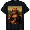 Black Mona Lisa African American Black History Month T-Shirt, Size Small