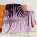 PAVILIA Purple Ombre Fleece Throw Blanket for Couch, Soft Flannel Blanket for Sofa Bed Room, Plush Lightweight Light Lavender Lilac Gradient Blanket, Cozy Microfiber Decorative Gift Throw, 50x60