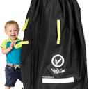 V VOLKGO Super Extra Large Stroller Bag for Airplane with Padded Backpack Shoulder Straps, Double Stroller Cover for Air Travel, Jogger & Carrier - Fits All, Gate Check Bag, Waterproof Travel Cover, (Black)