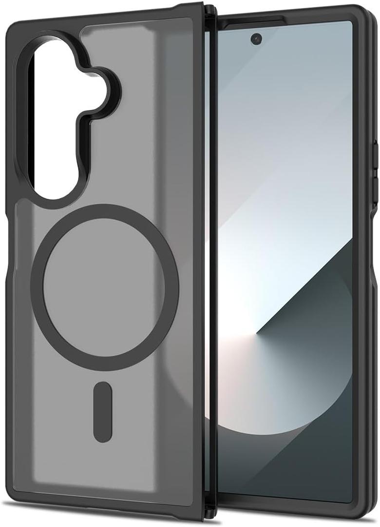 for Samsung Galaxy Z Fold7 (2025) Case Compatible with MagSafe Slim Thin Hard PC Translucent Frosted Rugged Drop-Proof Shockproof Protective Case for Samsung Galaxy Z Fold7 (2025) (Black)