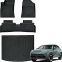 Auxko All Weather Floor Mats Cargo Mat for Hyundai Kona EV 2026 2025 2024 TPE Liners Accessories Guard Odorless Anti-Slip Floor Liners Trunk Liner Black