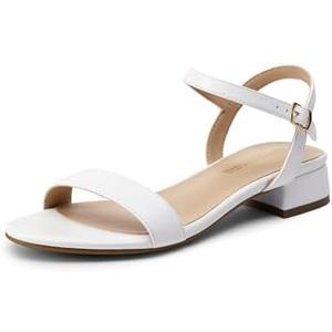 DREAM PAIRS Women Black White Nude Clear Sandals Low Heel Dressy Sandals Ankle Strap Open Toe Chunky Block Heeled Summer Classic Comfortable Flat Shoes, Size 11