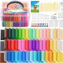 CiaraQ Polymer Clay Starter kit, Oven Bake Modeling Clay with Sculpting Tools, 50 Colors, 2.8 lb