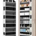 TAHAVICE 1 Pack Over The Door Organizer, Bathroom Organizers and Storage with 5 Pockets 10 Mesh Pockets, 50 lbs Weight Capacity Stuffed Animal Storage for Nursery Newborn Baby Essential