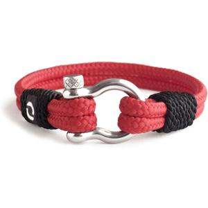 Mens Rope Bracelet - Stainless Steel Silver Shackle, Extremely Durable and Scratch Resistant Waterproof Paracord, Handmade, Nautical Wristband for Men (Red), 3 Pieces