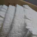 Sanracie Oversized King Bedspread Sets(128"x120"), Soft Cotton California King Size Quilt, 1 Oversized Farmhouse Bedspread+ 2 Pillow Shams, Lightweight Washed Quilt Bedding Set, Milk White, 3PCS, Oversized King Plus128"x120"