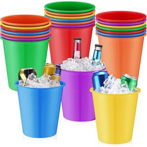 Layhit 24 Packs Plastic Ice Buckets for Parties 3 Liters Bucket Portable Ice Holder Disposable Cooler for Party Wedding Party Beverage Champagne Soda and Beer(Multicolour) Layhit 24 Packs Plastic Ice Buckets for Parties 3 Liters Bucket Portable Ice Holder Disposable Cooler for Party Wedding Party Beverage Champagne Soda and Beer(Multicolour)