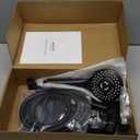 Wide Rain Shower Head With 5 Modes Handheld Showerheads, High Pressure Showerhead Combo with Extension Arm for Bathroom Accessories, Adjustable Shower Head with Anti-Clog Nozzles (Black)