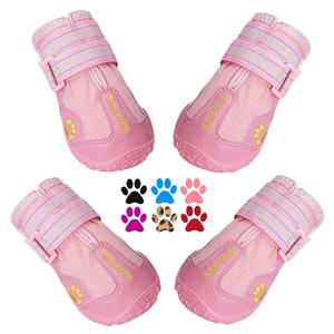 QUMY Dog Shoes for Large Dogs, Medium Dog Boots & Paw Protectors for Winter Snowy Day, Summer Hot Pavement, Water-Resistant in Rainy Weather, Outdoor Walking, Indoor Hardfloors Skid-Resistant Sole, Size 6