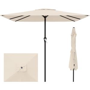 AreShark 8' x 10' Rectangle Patio Umbrellas for Outdoor, Outdoor Table Umbrella, Large Outdoor Patio Umbrellas with 8 Sturdy Ribs for Pool, Garden, Market (Cream-White)