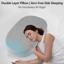 Side Sleeper Cervical Neck Pillow for Neck Pain Relief, Double Layer Soft & Firm Ergonomic Pillow for Neck Support, Cooling Memory Foam Contour Orthopedic Bed Pillows for Sleeping