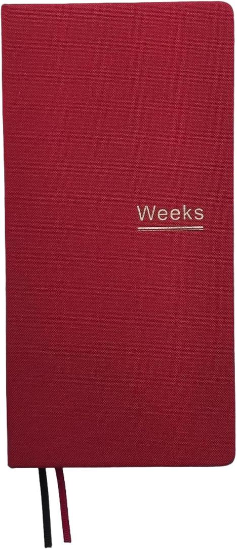 Undated Weekly Planner Notebook Pocket Organizer Appointment Book Journal Notebook A6 Week Plan Notepad (Bright red with cover)
