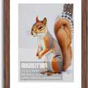 Rustic Walnut 11x14 Frame - Single Frame, 11 x 14 Poster Frame with Mat for 8x10, Picture Frames for Artwork, Puzzles, Photos and Movie Posters