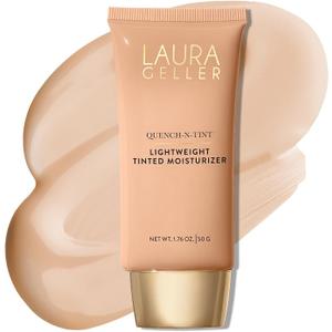 LAURA GELLER NEW YORK Quench-n-Tint Hydrating Foundation - Light - Sheer to Light Buildable Coverage - Natural Glow Finish - Lightweight Formula with Hyaluronic Acid