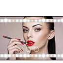 Car Sun Visor Vanity Makeup Mirror, 2 Pcs Rechargeable with 3 Light Modes & 60 LEDs - Dimmable Clip-on Rear View Sun-Shading Cosmetic Mirror, Universal for Car SUV Truck (Black)