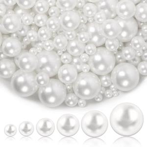 1300PCS Pearls for Crafting,White Pearl Beads with No Hole,Vase Filler Fake Pearls, Artificial Plastic Pearl Beads for Table Scatters, Wedding Party,Decoration
