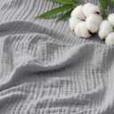 Bedsure Cooling Muslin Blanket King Size, 4-Layer Summer Gauze Blanket for Adults, 55% Rayon Derived from Bamboo & 45% Cotton, Breathable Lightweight Soft for Hot Sleepers, Grey, 104x90 Inches