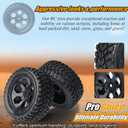 RC Station 12mm Hex RC Wheels and Tires for Hyper Go H16BM H14BM Tires and Wheels 1/14 1/16 with Foam Inserts for Traxxas Wltoys 144001 etc 1/18 RC Car Street Tires Wheels Preglued