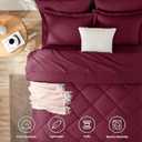 CozyLux Queen Comforter Set Burgundy - Bed in a Bag Queen Size 7 Pieces, Luxury Soft Bed Set for All Seasons, Bedding Set with Down Alternative Comforter, Sheets, Pillowcases & Shams, Red