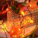 Halloween Lights with Timer for Thanksgiving Decorations: Battery Pumpkin Maple Leaf String Fairy Lights with Romote - 13ft 40 Led Orange Lights for Halloween Autumn Fall Harvest Outdoor Garland Decor