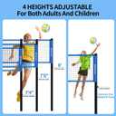 Portable Outdoor Volleyball Net Set for Backyard Beach with Adjustable Poles, Soft PU Volleyball & Pump, Carry Bag and Durable Anti-Sagging Net