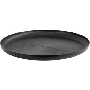 Kate and Laurel Stovring Round Modern Decorative Tray; 17 Inch Diameter; Black; Contemporary Serving Tray for Use as Entryway Catch-All or Coffee Table Tray