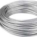 Galvanized Aircraft Cable Wire Rope 3/8" 7x19-50 ft Coil for DIY Cable Decking Railing System, Marine Grade