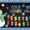 Containlol Winter Snowman Bulletin Board Set Winter Wonderland Classroom Decorations Colorful Mittens Snowflake with Border for Home Window School Wall Decor Xmas Holiday Party Supplies