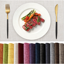 KXN Placemats Set of 4, Dual-Layer Thickened Faux Linen Table Mats, Heat Resistant & Wrinkle-Free, Machine Washable Cloth Place Mats for Kitchen Dining Indoor Outdoor (Cream)