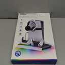 PS5/Slim/Pro Stand for Disc & Digital Console, PS5 Cooling & Charging Station with RGB Lights, PS5 Controller Charger Built-in 3 Level & AUTO Adjustable Fan, PS5/Slim/Pro Accessories Comes 3 USB Ports (Black & White)