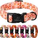 Fall Dog Collar, Cute Football Pattern Puppy Collar, Orange Adjustable Cotton Holiday Tanksgiving Dog Collars for Small Medium Large Boy&Girl Dogs L (XS)