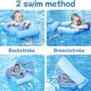 Mambobaby Float with Canopy and Tail New Upgraded Non-Inflatable Baby Pool Float Mambo Float Swim Trainer Solid Infant Swim Float Adjustable Pearl Foam Baby Swim Ring