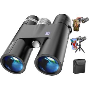 18X50 High Powered Binoculars for Adults with Upgraded Phone Adapter, Tripod and Tripod Adapter,Waterproof Compact Binoculars with Low Light Vision for Bird Watching,Travel,Sightseeing (Black)