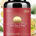 Upbe Hair Skin & Nails Gummies - 6000 mcg Biotin Vitamins & Minerals Supplement - Plant-Based, Vegetarian, No Artificial Flavors - Ginseng Herbs Gummy - 60ct BY 05/2027