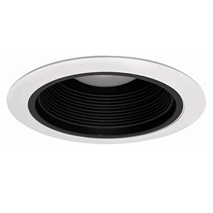 NICOR Lighting 6 inch Black Cone Baffle Trim with White Trim Ring, Fits 6 inch Housings (17551A)
