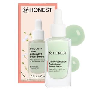 Honest Beauty Daily Green Juice Antioxidant Super Serum, Improves Skin Tone Texture, Gentle for Sensitive Skin, Fragrance-Free Vegan, 1 fl oz
