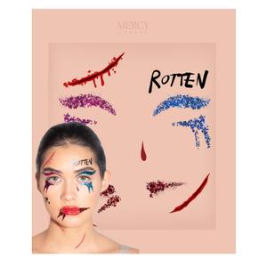 Harley Quinn Face Stickers by Mercy London Fancy Dress Costume Accessories Face Gems Jewels All in One Halloween Stick On Sticker