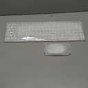 Wireless Keyboard and Mouse Combo - Full Size Slim Thin Wireless Keyboard Mouse with Numeric Keypad 2.4G Stable Connection Adjustable DPI (White & Silver)