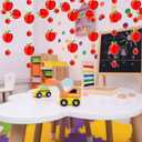 6 Pieces 3D Pencil Apple Banner for Back to School Decorations Pre-Strung First Day of School Hanging Garland Banner for Classroom Teacher Welcome Party Photo Props(Red,Apple)