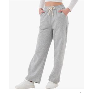 Rolanko Girls Wide Leg Sweatpants Straight Pants for Kids Girls Trousers with Pockets Sweats. size 150