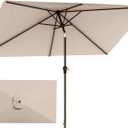 6.5'x10' Rectangular Patio Outdoor Umbrella,Large Coverage with Push-Button Tilt & UV Protection,Sturdy Ribs for Deck,Lawn,Pool,Backyard