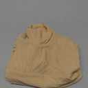 REORIA Womens Trendy Sexy Mock Turtle Neck Long Sleeve Sheer Mesh Ruched Going Out Bodysuits Tops (Small, Nude)